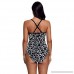 FlyMaff Abstract Print Tankini and Capris Short Swimsuit for Women #Black B07FFBQF4C